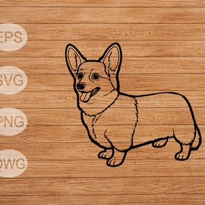 Cute Corgi svg, png, dwg, eps, Pet, Cartoon Dog Breed, Cut File