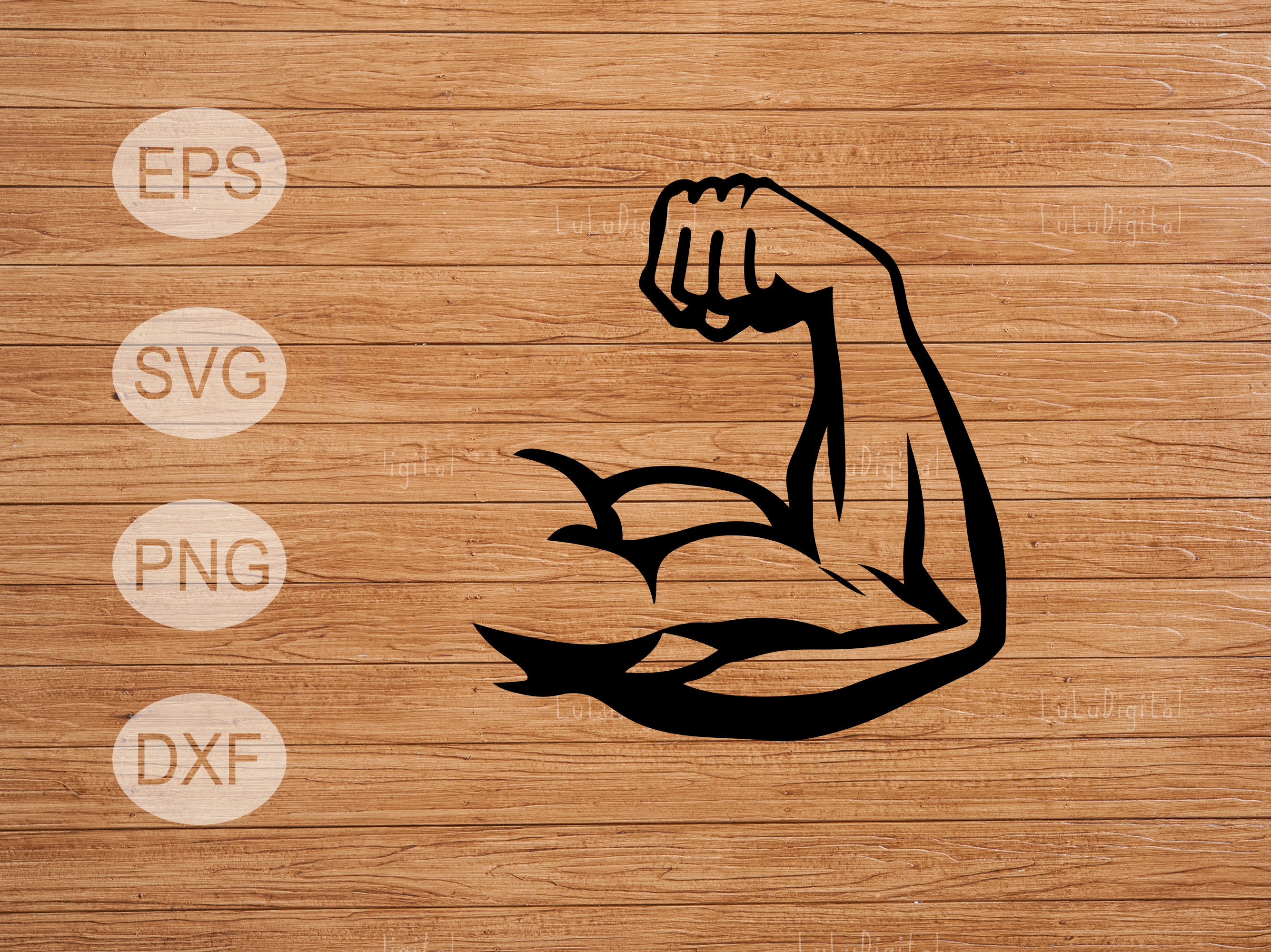 strong arm flex svg, eps, png, dxf, clipart for cricut and silhouette