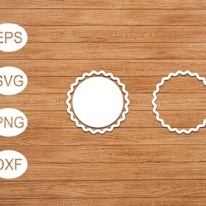 Cirkel golvende frames / svg, png, eps, dxf