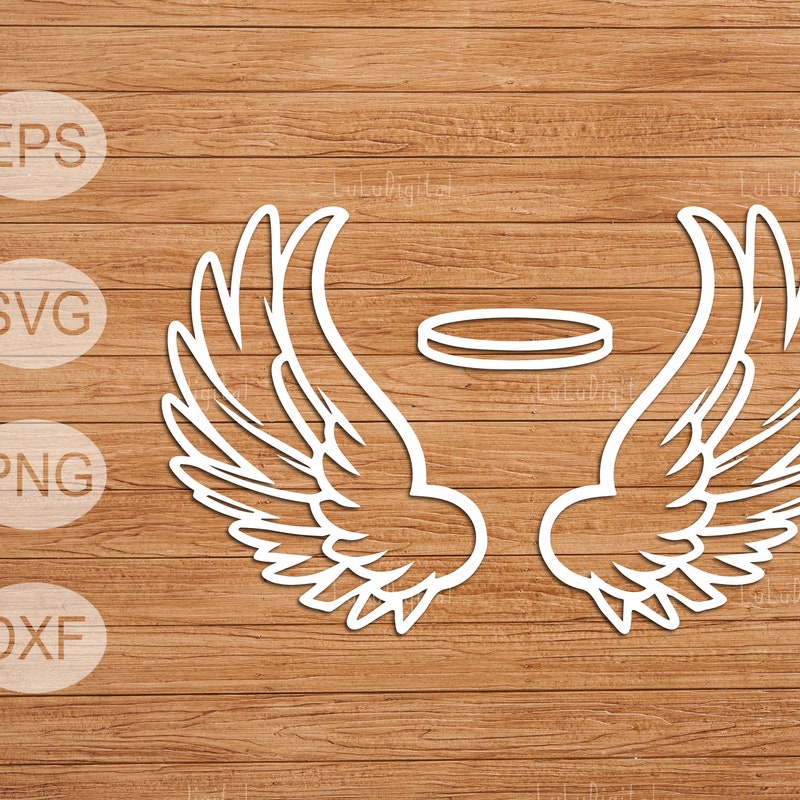 Wings and Halo Svg - Etsy