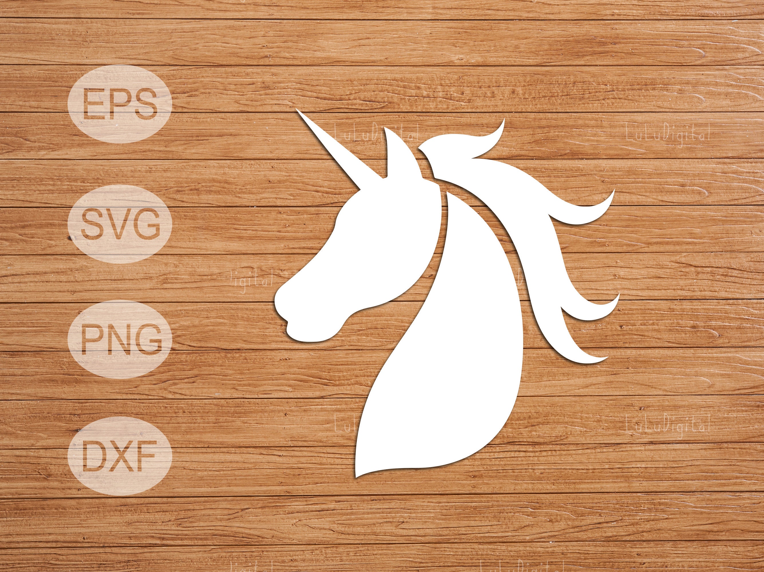 Tête de licorne, tête de licorne svg, silhouette de licorne, fichier de