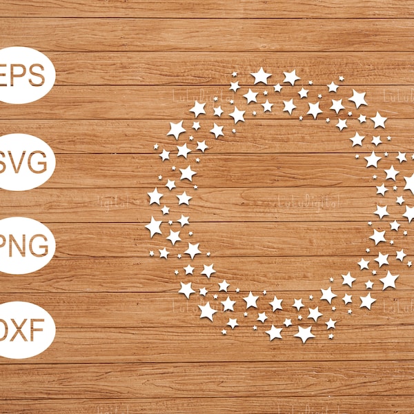 Star wreath / svg, png, eps, dxf