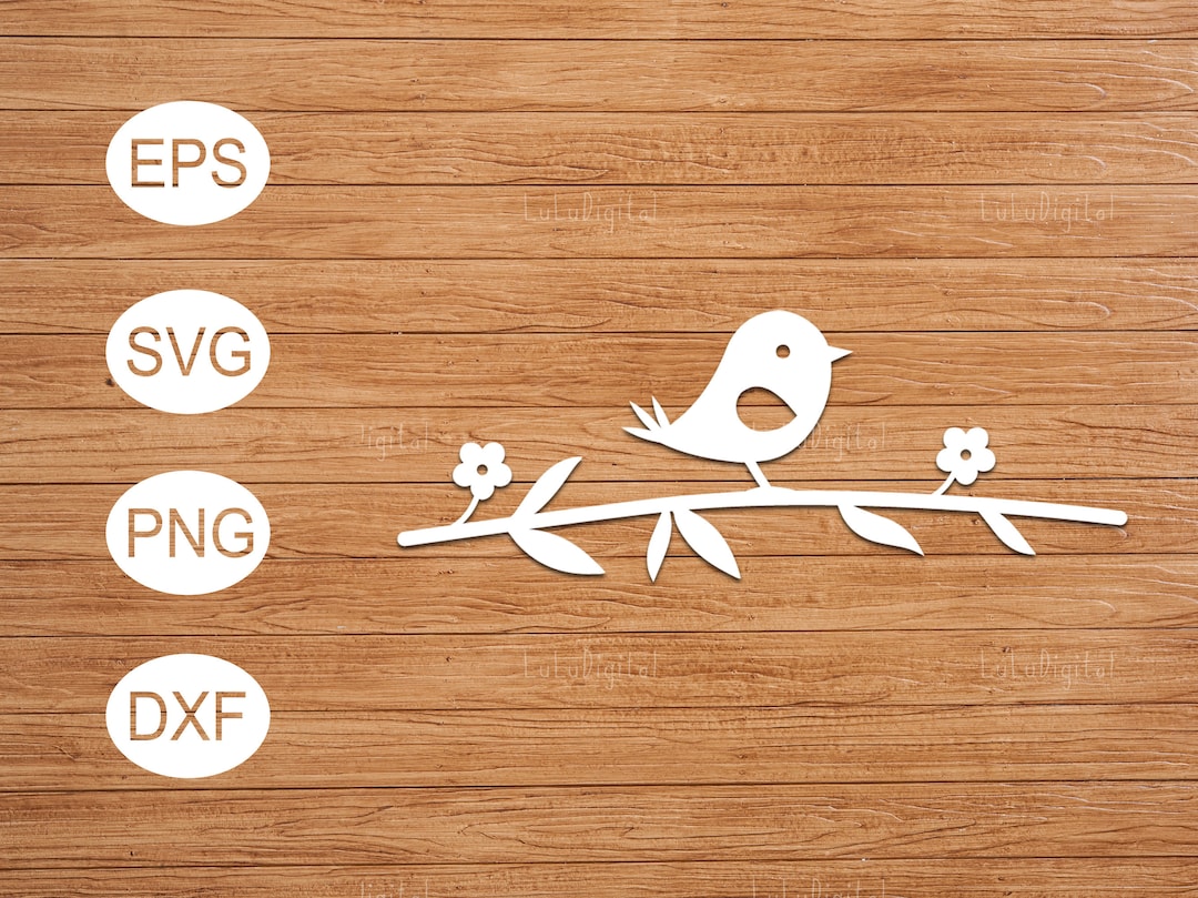 Vogel auf Ast/ svg, png, eps, dxf - Etsy.de