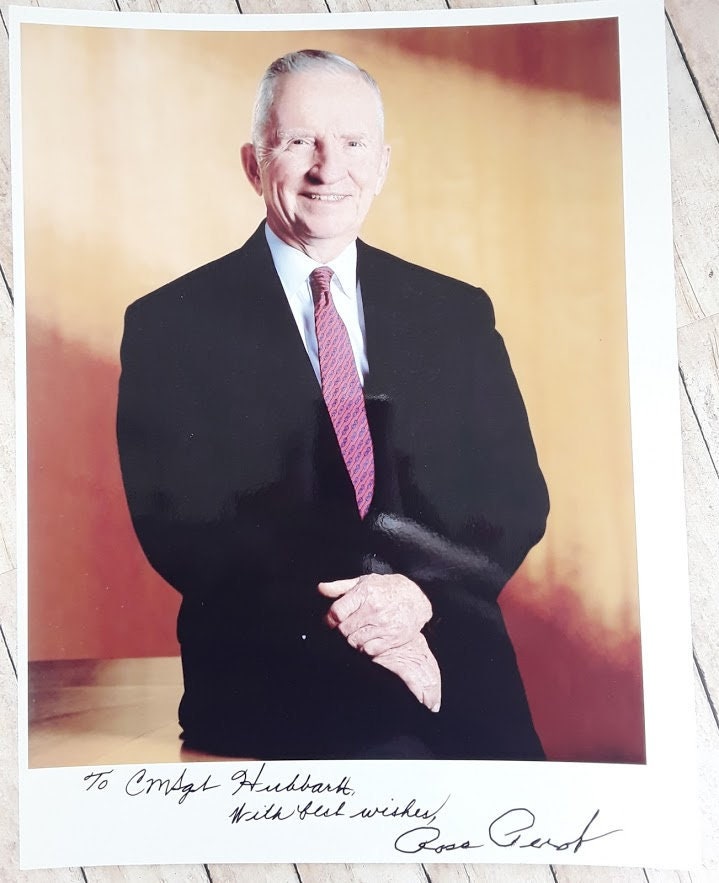ROSS PEROT SIGNED PHOTO 8X10 RP AUTOGRAPHED PICTURE 