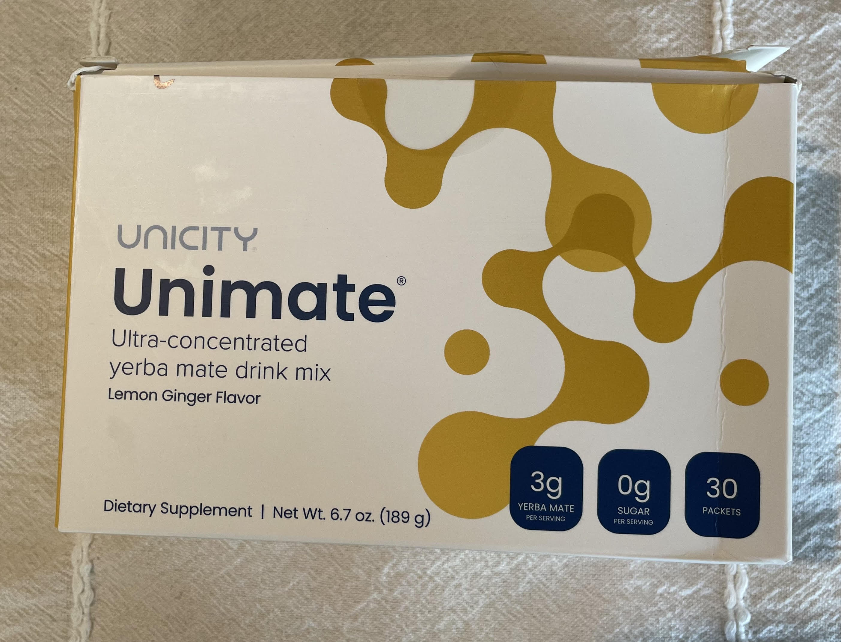 Unicity Unimate Yerba Mate Drink Mix - Natural Lemon, 30 Packets, Coffee Alternative For Energy & Focus