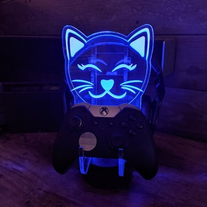 Cat Face LED Gaming Controller and Headset Stand | Gaming Stand | Gamer Gift | Headphone Stand