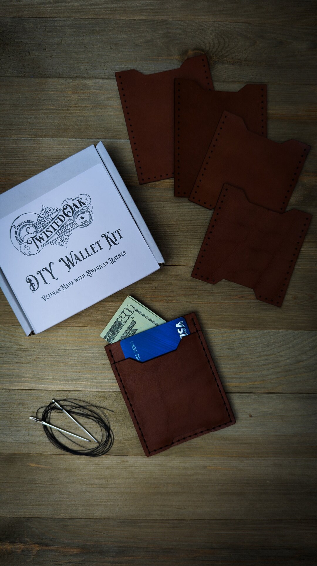 DIY Wallet Kit Build Your Own Slim Wallet Full Grain Etsy
