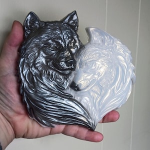 Black and White Wolf Love Wall Art