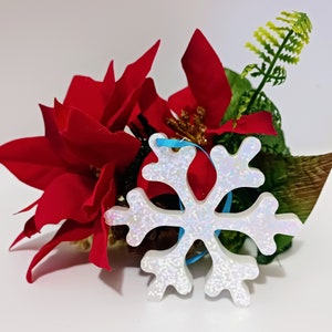 White Chunky Glitter Snowflake Ornament