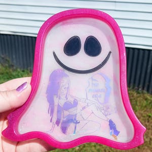 Glow in the Dark Zombie Pinup Girl Smiling Ghost Trinket Tray