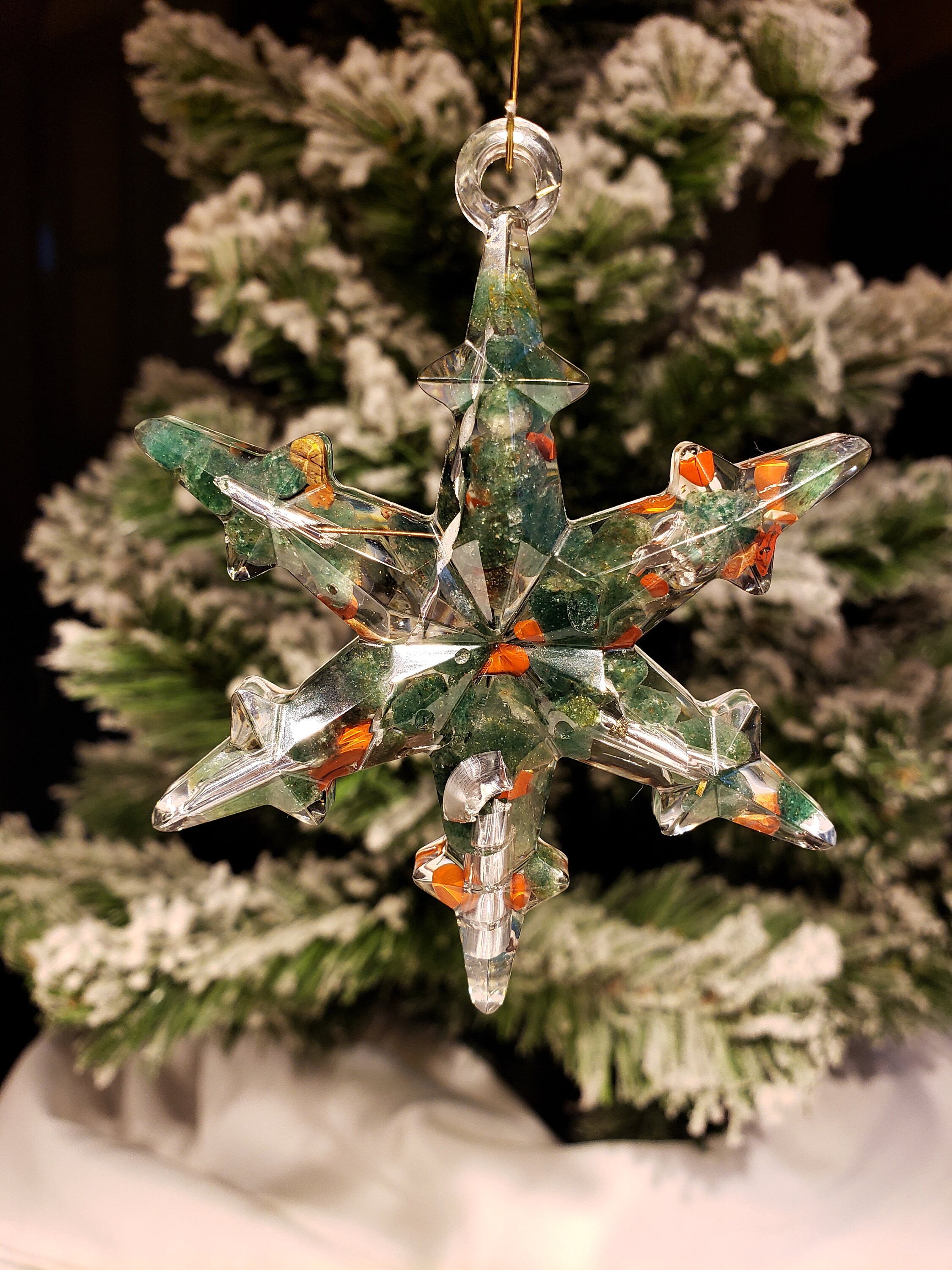 Etoîle d'orgonite Aventurine et Jaspe Rouge