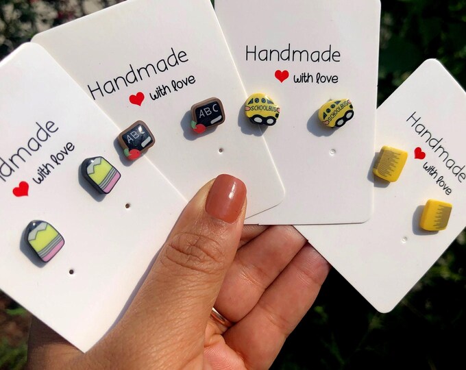 Resin Stud Earrings: Teacher Appreciation Gift