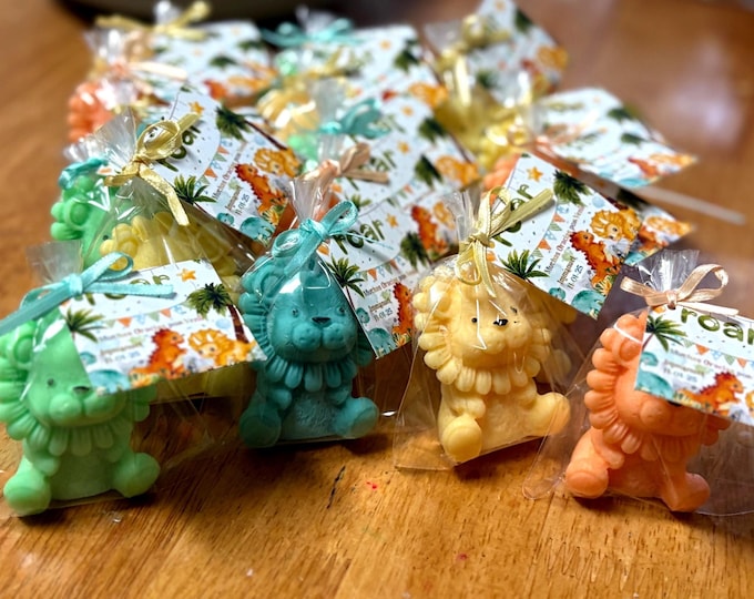 Favor Party-lion birthday Candle-Handmade with soy wax and organic-Personalized-Baby Shower-Wedding-Bag-Baby Shower Party-Rex Gift