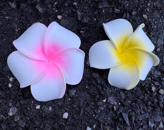 Foam Hibiscus Hair Clip: Tropical Hawaiian Flower, Acetate Claw