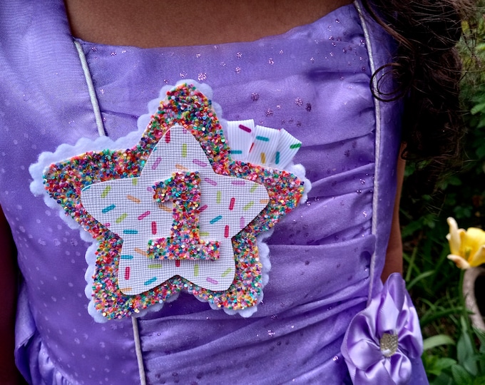 Sprinkle Birthday Hair Bow: Donut Cupcake Party Outfit