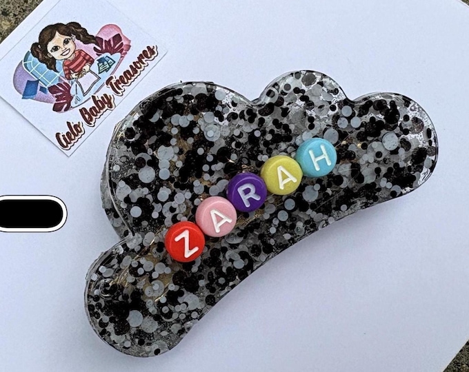 Unique Resin hair clip Teacher/Hair Claw Perfect Gift/Summer White and Black/Acetate Hair Claw Clip For Women And Girls/Acrylic Claw/