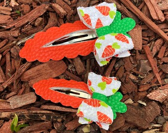 Easter Carrot Hair Snap Clip-Toddler Hair Bow-Baby Hair Bow-Carrot for girl-hair bow-Easter Hair Gift For Girls,Spring Hair Bows For Girls