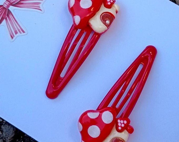 Mushrooms Snap clips-Cute Clips-Claw Clip: Midi Claw Clips