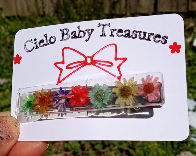 Resin Flower Hair Clip: Sparkly Spring Barrette for Toddler Girls
