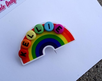 Name Clay St Patrick’s Day Hair Clip-Leaf Name Resin Hair-Shamrock Green-Rainbow Elegant-Minimalist Shaker Barrette Green Party Birthday