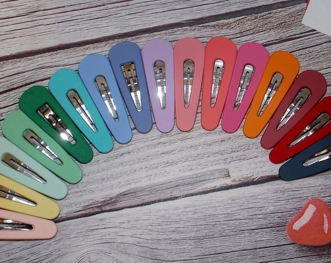 Matte Acrylic Snap Hair Clip: Non-Slip Toddler Barrette, 47 Colors