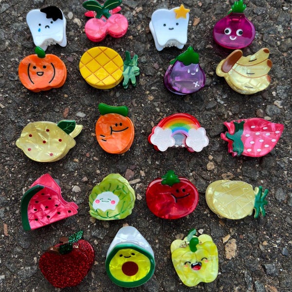Fruit Hair Clips: Acetate Barrette Set - Summer Hair Accessories-Saint Patrick