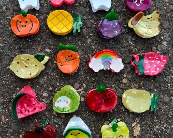 Fruit Hair Clips: Acetate Barrette Set - Summer Hair Accessories-Saint Patrick