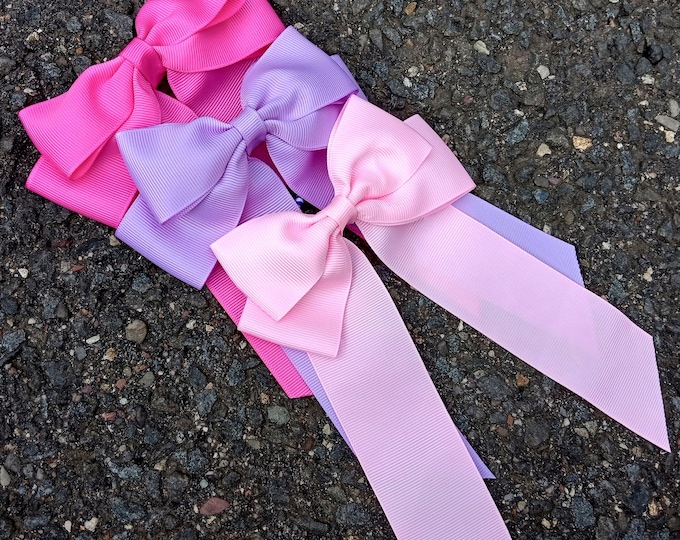 Big Hair Bow: Handmade Ribbon Bow, Alligator Clip or Elastic