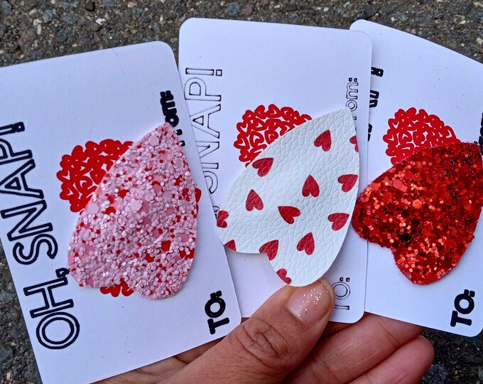 Hears Snap Clips Valentine's Day-Party Favors for Kids-Girls Gift for Friends-Chunky Hair Barrette for Baby Girls-Hair Accessories Clips