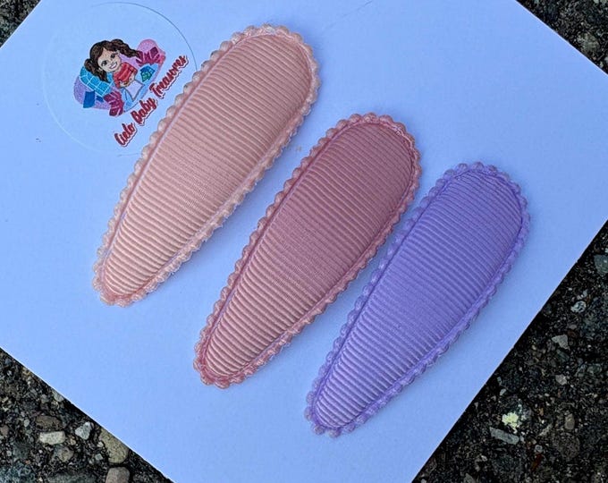Set 3 of Snap Clips: Non-Slip Hair Barrettes for Girls & Women, Pink and Purple