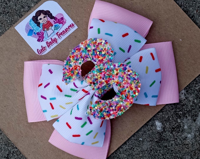 20+Colors-Choose the size-Small-Medium-Large or Extra-large-Custom First Sprinkle birthday-Big bow-Donut-Headband Cupcake Ice Cream Party