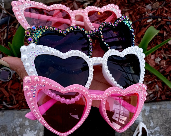 Pearl Heart Sunglasses: Unique Fashion Sunglasses for Kids & Adults