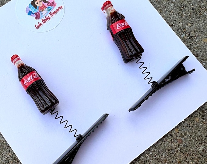 Soda Bottle Hair Clips-Coca-Cola Claw-Realistic Beads-Diet Soda Gift, Summer Statement Hair Accessory Claw