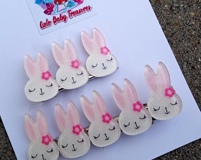 Sleep Bunny's Hair Clips/Summer For Girl/Gift Birthday /Easter/Women Ears/Hear Accessories/Back to School-Basket gift/Barrette/