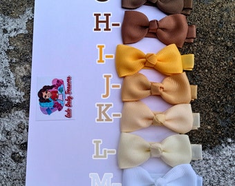 NOT SLIPPERY-Autumn Mini Bows Baby Toddle Center Knot Loop-Fall Suitable for fine hair-Fringe Clip Small bow Newborn-Tiny Hair Bows-Gift