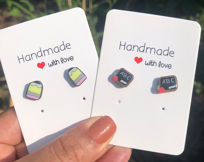 Resin Stud Earrings: Teacher Appreciation Gift