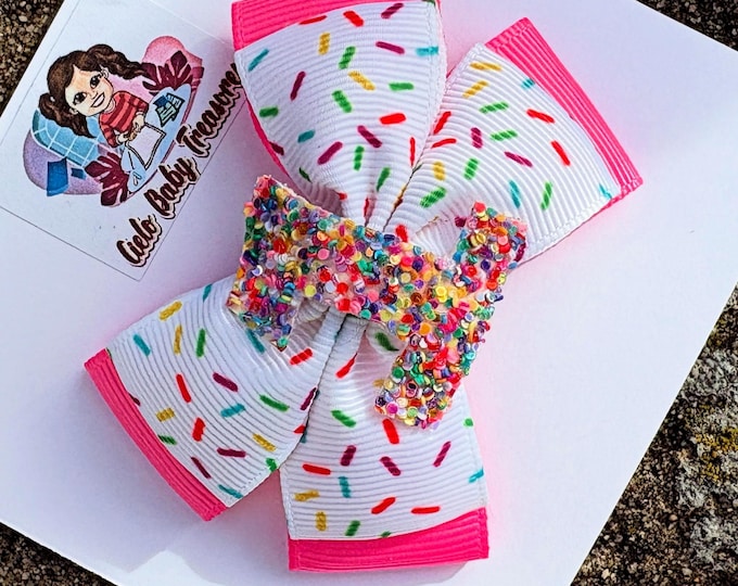 20+Colors-Choose the size-Small-Medium-Large or Extra-large-Custom First Sprinkle birthday-Big bow-Donut-Headband Cupcake Ice Cream Party
