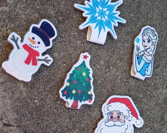 Christmas Snap Clips-Snowflake-Snowman-Frozen-Santa Claus-Christmas Tree-Baby Girl-Toddler Girl Wonderland-Party Gift-Birthday-Fun-Father