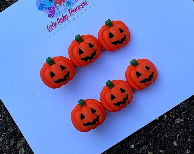 Set Pumpkin with Face hair Clip-Fall clip barrettes-Acrylic Hairpin Resin Clips-pumpkin-Halloween Claw-Gift-Women Girl-Fun-Alligator Clip