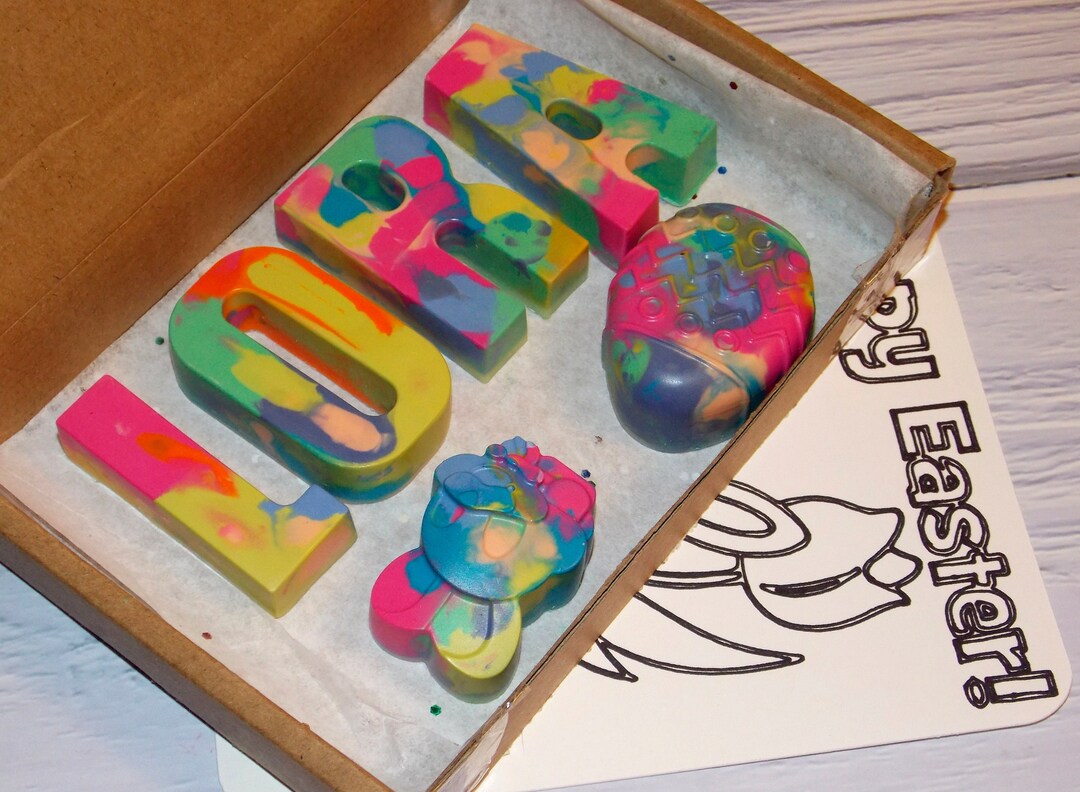 Personalized Crayons Easterkids Easter Bunny Giftskid Party Etsy