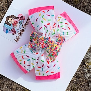 20+Colors-Choose the size-Small-Medium-Large or Extra-large-Custom First Sprinkle birthday-Big bow-Donut-Headband Cupcake Ice Cream Party