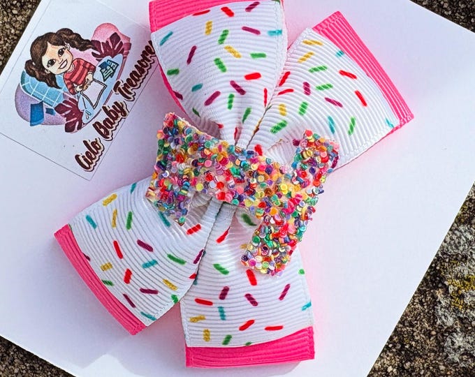 20+Colors-Choose the size-Small-Medium-Large or Extra-large-Custom First Sprinkle birthday-Big bow-Donut-Headband Cupcake Ice Cream Party