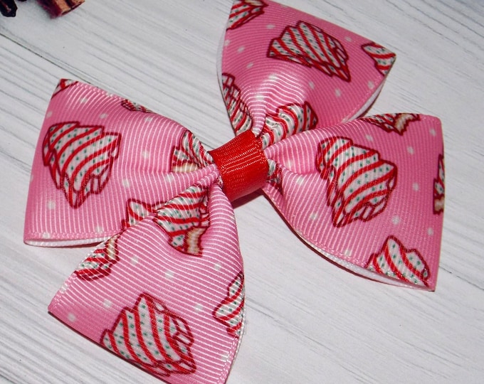 Christmas Tree Cake-Grosgrain Holiday-Christmas Hair Accessories-Bow for Baby Toddler Girls-Baby bow-Christmas gifts for girl-Present