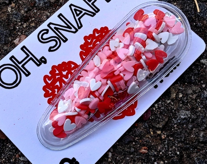 Hearts Plastic-Personalized Valentine Day Shaker kisses Snap Clip Colorful Conversation Candy-Gifts For Girl-Name Headband Love Accessories