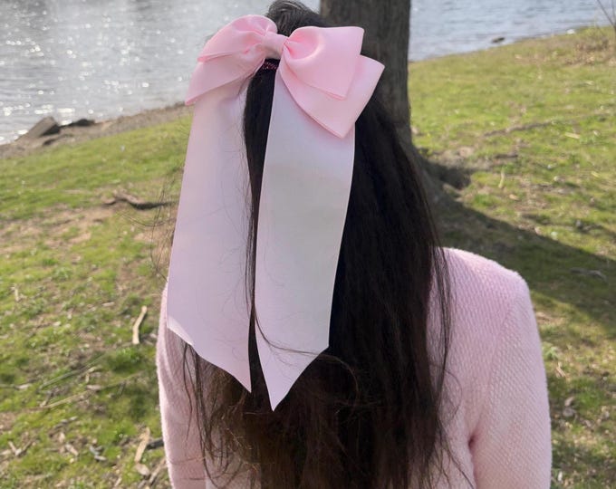 Oversize Hair Bow-Holder for Her-Hair Accessories-Elegant Bow-Women-Birthday Bow-Elastic Loop or Clip-Coquette Large Bow-Bridesmaid Gift