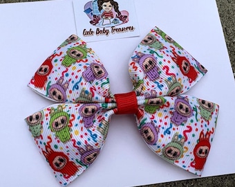 Labubu Hair Bow-Small or Large Bow-kids collection-Stuffed Birthday-party Gift girls-Red Pigtail Bow-Young Girls and Toddlers Accessories