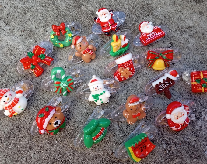 Clear Hairpin Resin Clips-Plastic Accessories-Acetate-Reindeer-Bells-Hat-Snow-Christmas Hair Claw-Santa-Tree-Snowman-Gift-Women Girl-Party
