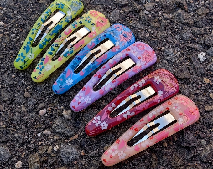 Resin Snap Hair Clip: Handmade Acrylic Toddler Barrette