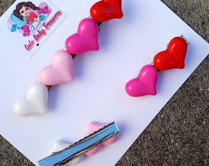 Heart Alligator Clips - Set of 2, Valentine's Day Hair Accessories