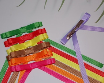Pick Colors Long Toddler or Adult Hair Bows-Coquette Hair Bow Pattern-Ponytail Holder-Big Bow-Viral Bow Solid Basic Color-Tail Gift  HairBow